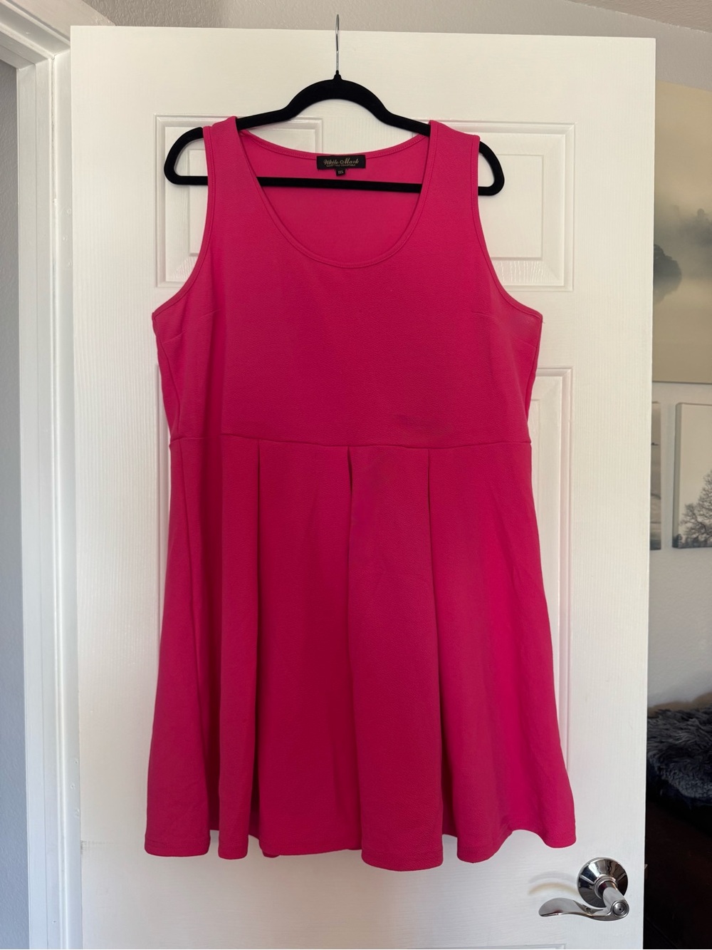 White Mark Hot Pink Sleeveless Dress 1XL
